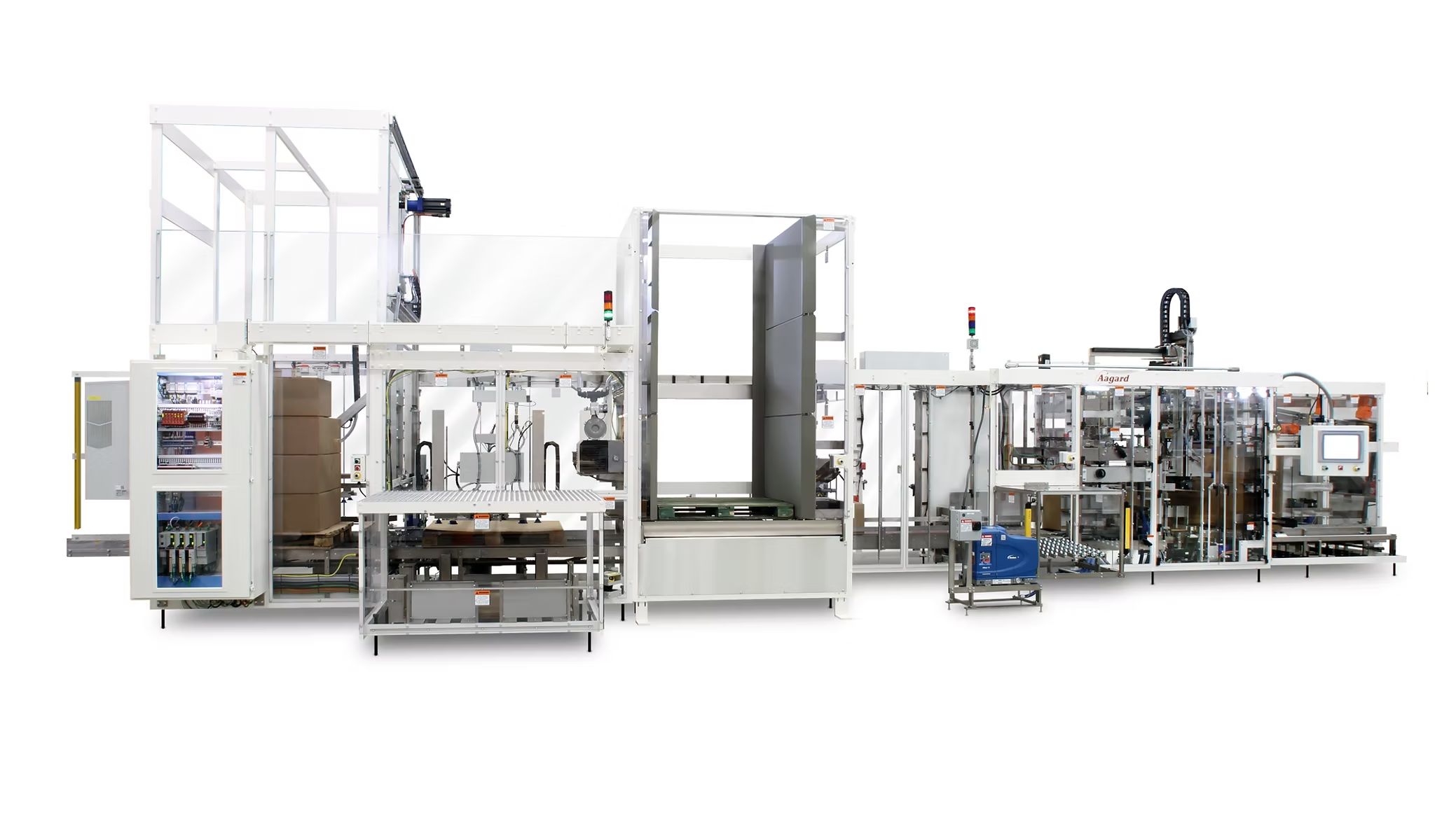 Case packer and palletizer system