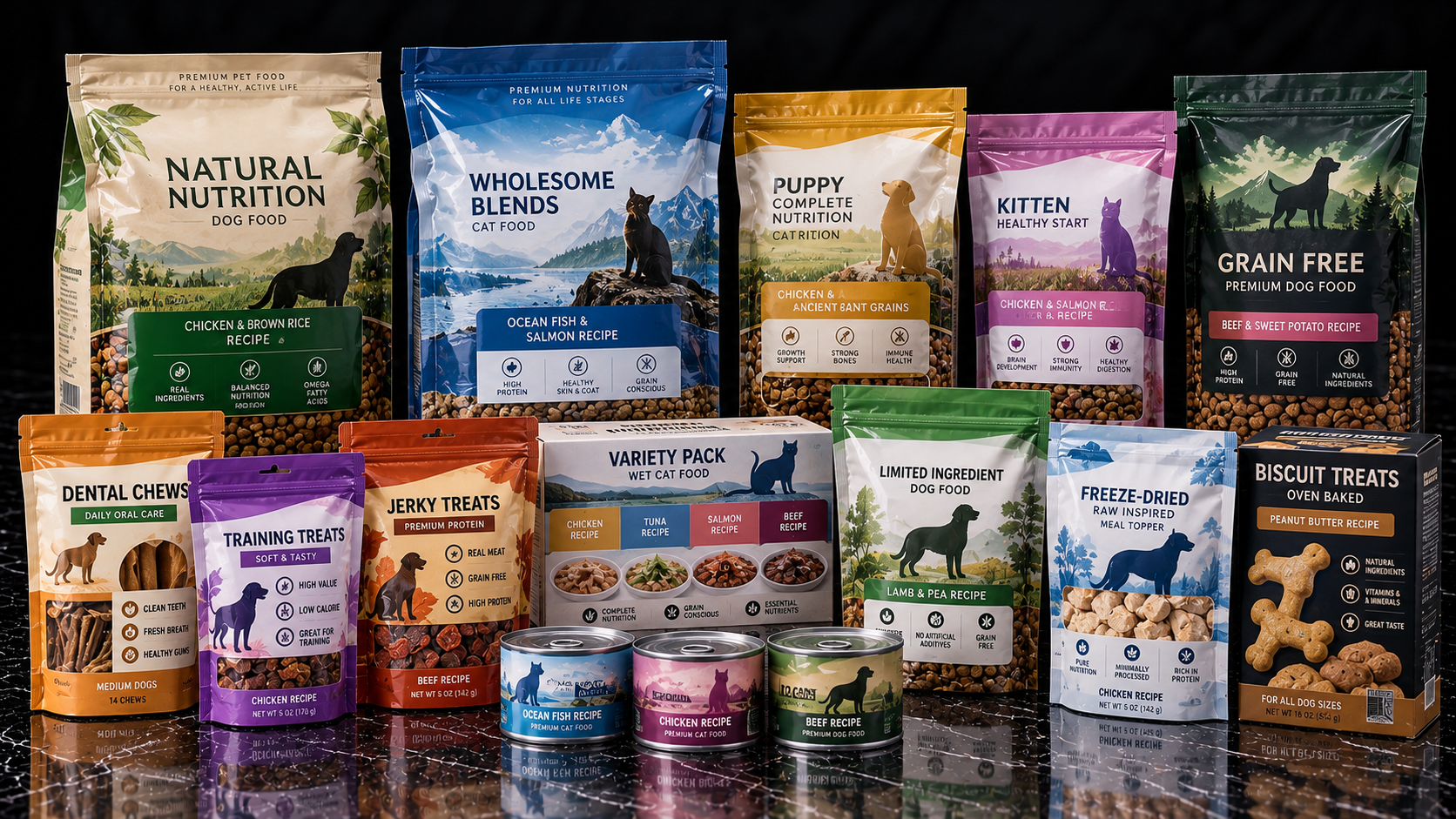 Premium Pet Food Collection Display-1