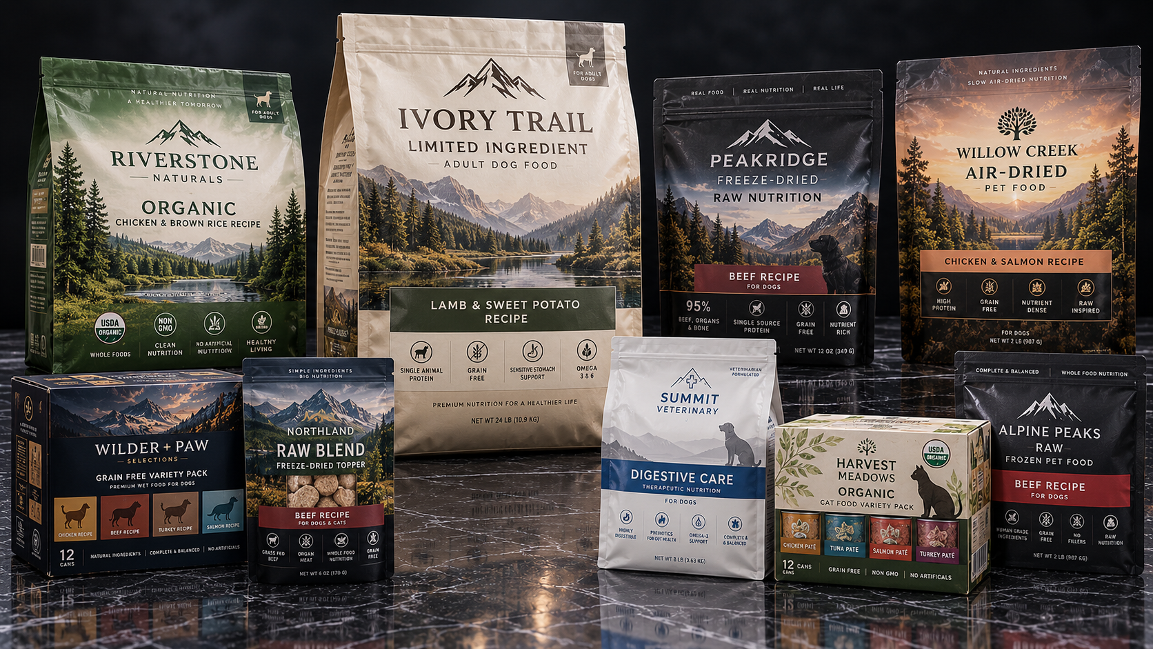 Premium Pet Food Mountain Display