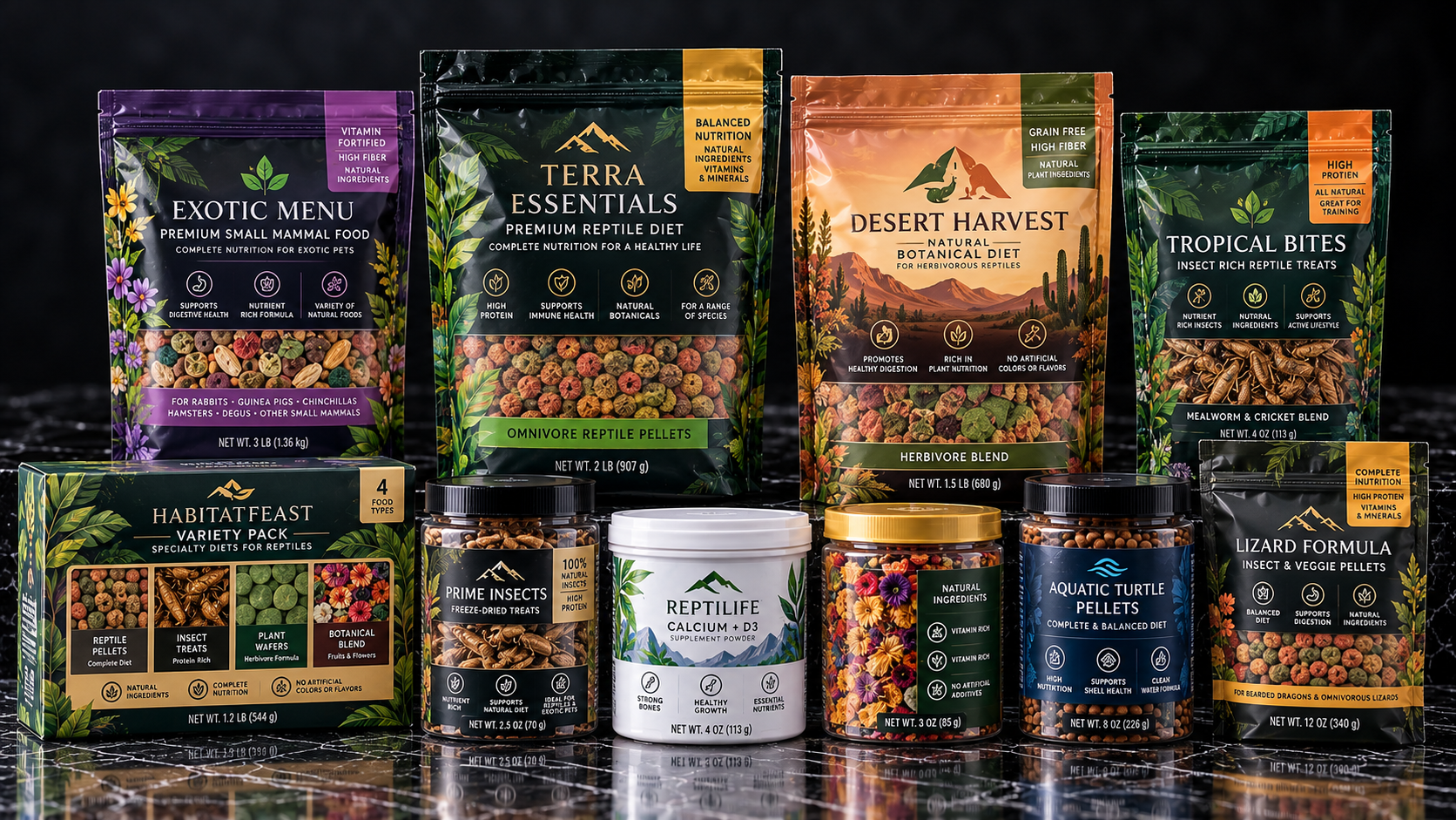 Premium Reptile Food Collection