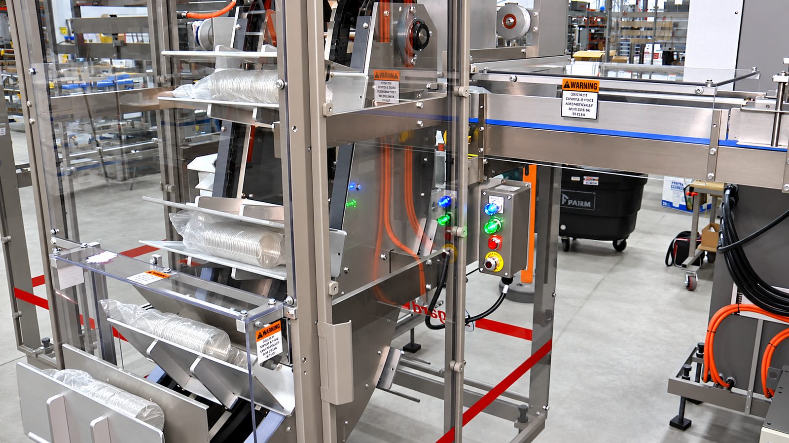 Aagard packaging automation line running paper and plastic products